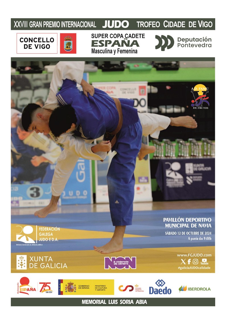 5º PUESTO en la Supercopa de España de Judo Cadete de Galicia. 12-10-24. RESULTADOS